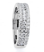 MICHAEL M Diamond 3-Row Wedding or Anniversary Band
